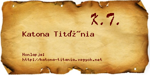 Katona Titánia névjegykártya